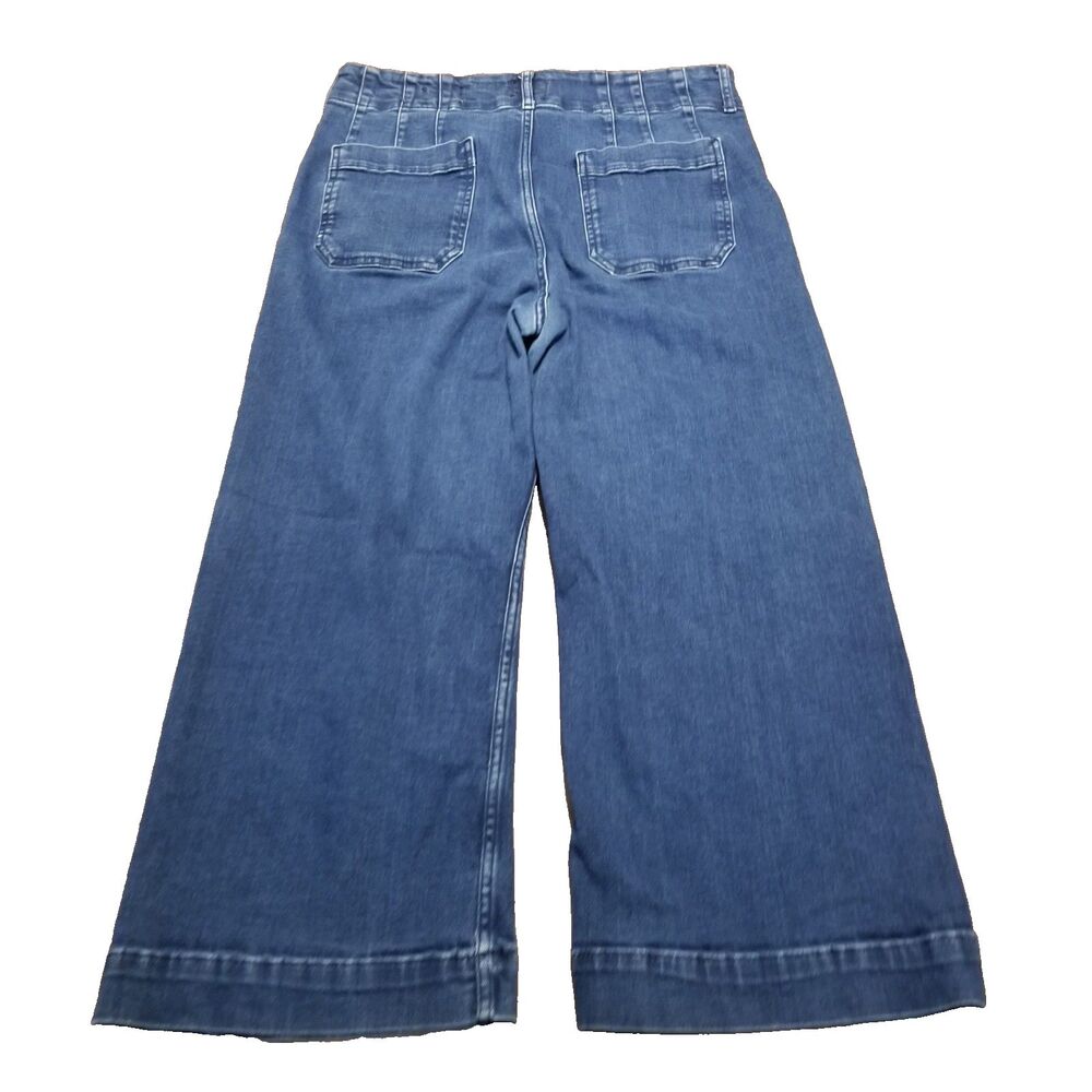 Maeve Colette Jeans Women's Size 32 Wide Leg Patch Pocket Stretch Denim (33x24) - Picture 3 of 6